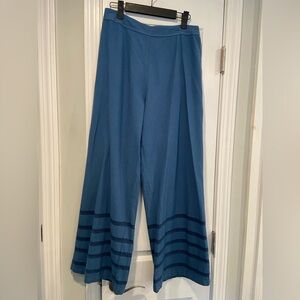 NWT Outerknown Size S Blue Cotton Elastic Waist Pull On Wide Leg Beach Pants